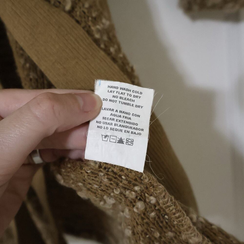 Vintage XOXO Tan Brown Wool Knit Cardigan Sweater XS Y2K 90s Retro - Picture 5 of 6